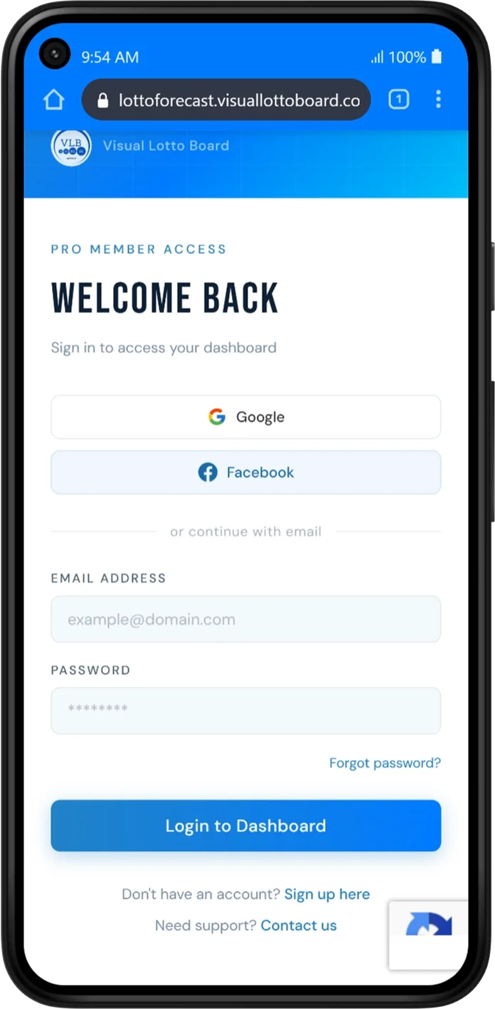 login page